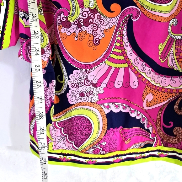 Trina Turk FRENCH RIVIERA Swim Cover Up Tunic Dress Pink Blue L Paisley Pink - Picture 3 of 7